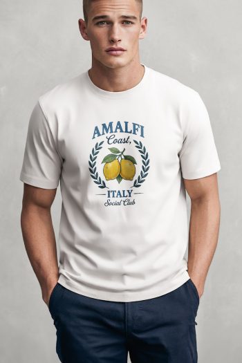 Amalfi Lemon, Μπλούζα T-Shirt σε Λευκό Χρώμα