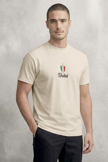 Italia Token Centered,T-Shirt σε Εκρού Χρώμα
