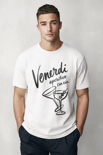 Blackout Aperitivo Cin Cin,T-Shirt σε Λευκό Χρώμα