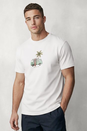 Palm Camper,T-Shirt σε Λευκό Χρώμα