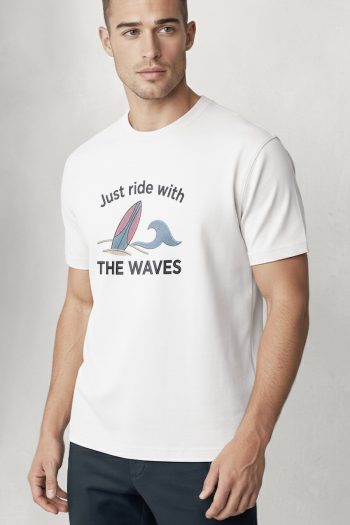 Wave Sail Club,T-Shirt σε Λευκό Χρώμα