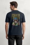 Peace Monkey Portrait,T-Shirt σε Μπλε Χρώμα