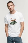 Surf School Car,T-Shirt σε Λευκό Χρώμα