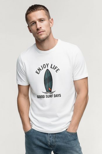 Blackout Surf Days,T-Shirt σε Λευκό Χρώμα