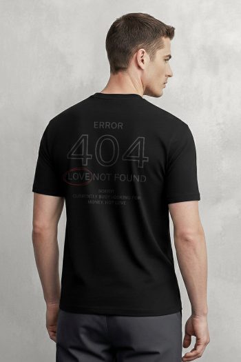 Error Love Not Found,T-Shirt σε Μαύρο Χρώμα