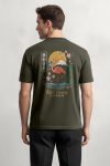 Japan Flamingo Scene,T-Shirt σε Χακί Χρώμα