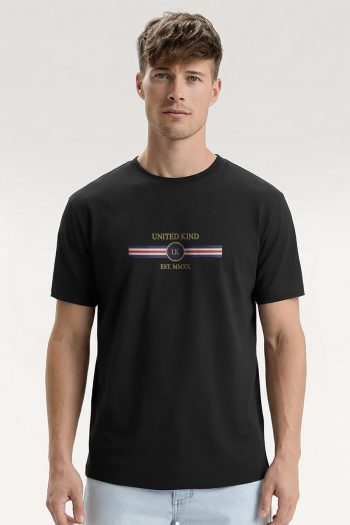 United Stripe Badge,T-Shirt σε Μαύρο Χρώμα