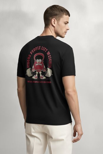 Weightlifting Mascot,T-Shirt σε Μαύρο Χρώμα