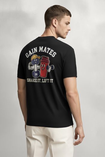 Gain Mates,T-Shirt σε Μαύρο Χρώμα