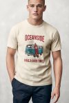 Oceanside Blue Beach Van,T-Shirt σε Εκρού Χρώμα