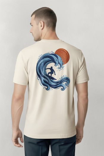 Great Wave Surfer, Μπλούζα T-Shirt σε Εκρού Χρώμα