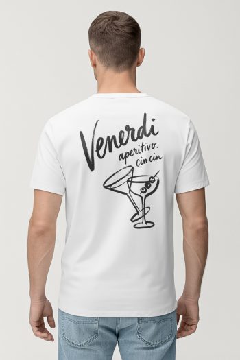 Aperitivo Cin Cin,T-Shirt σε Λευκό Χρώμα
