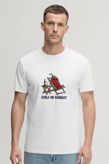 Chill Sunday Chair,T-Shirt σε Λευκό Χρώμα