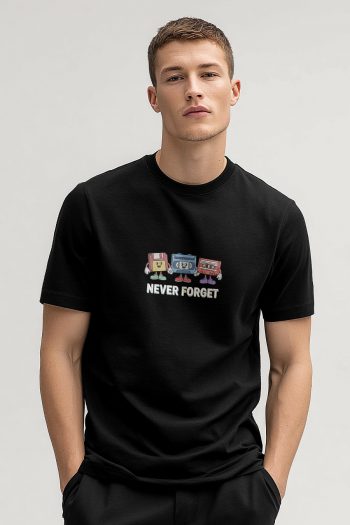 Retro Memory Club,T-Shirt σε Μαύρο Χρώμα