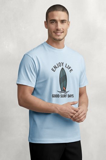 Blackout Surf Days,T-Shirt σε Γαλάζιο Χρώμα