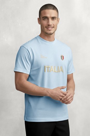 Italia Varsity,T-Shirt σε Γαλάζιο Χρώμα