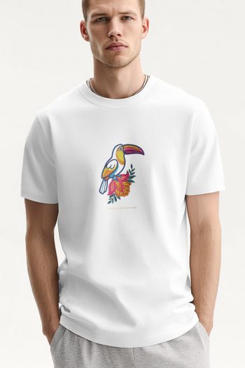 Tropical Toucan,T-Shirt σε Λευκό Χρώμα