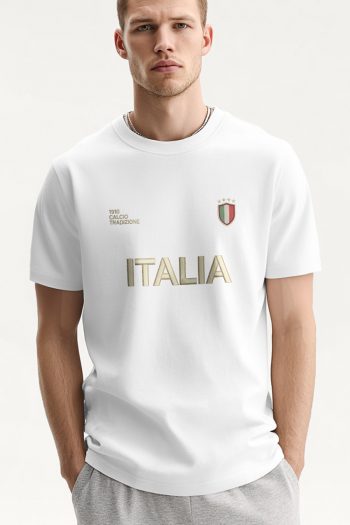 Italia Varsity,T-Shirt σε Λευκό Χρώμα