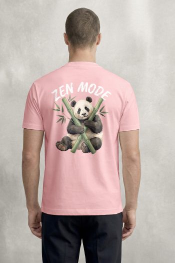 Zen Panda Bamboo,T-Shirt σε Ροζ Χρώμα