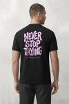 Pink Never Stop Trying,T-Shirt σε Μαύρο Χρώμα