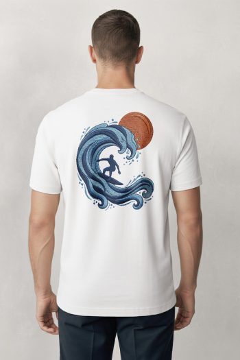 Great Wave Surfer, Μπλούζα T-Shirt σε Λευκό Χρώμα