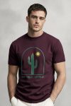 Cactus World,T-Shirt σε Μπορντώ Χρώμα
