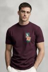 Palm Postcard,T-Shirt σε Μπορντώ Χρώμα