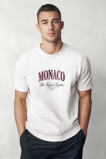 Monaco Red Riviera,T-Shirt σε Λευκό Χρώμα
