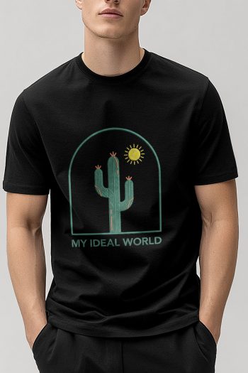 Cactus World,T-Shirt σε Μαύρο Χρώμα