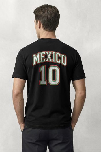 Mexico Ten Jersey,T-Shirt σε Μαύρο Χρώμα