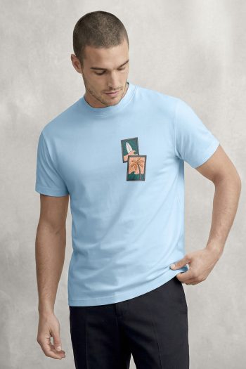 Palm Postcard,T-Shirt σε Γαλάζιο Χρώμα