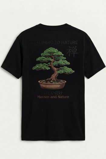 Returning Nature Bonsai, Μπλούζα T-Shirt σε Μαύρο Χρώμα