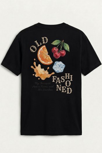 Old Fashioned Fruit Collage,T-Shirt σε Μαύρο Χρώμα
