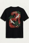 Japan Crane Waves,T-Shirt σε Μαύρο Χρώμα