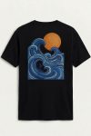 Blue Wave Sun,T-Shirt σε Μαύρο Χρώμα
