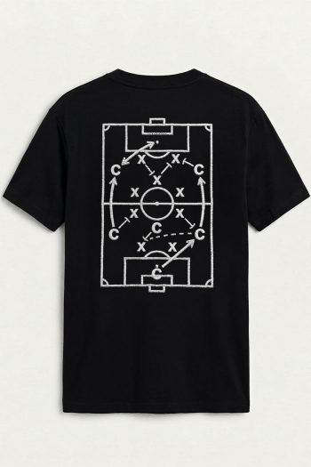 Football Strategy Diagram,T-Shirt σε Μαύρο Χρώμα