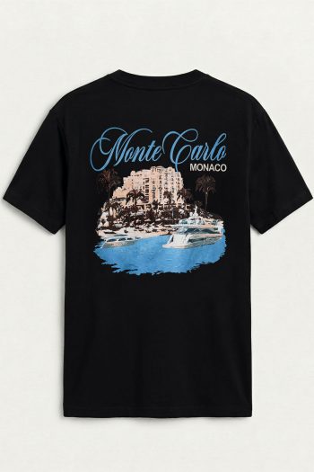 Monte Carlo Marina,T-Shirt σε Μαύρο Χρώμα