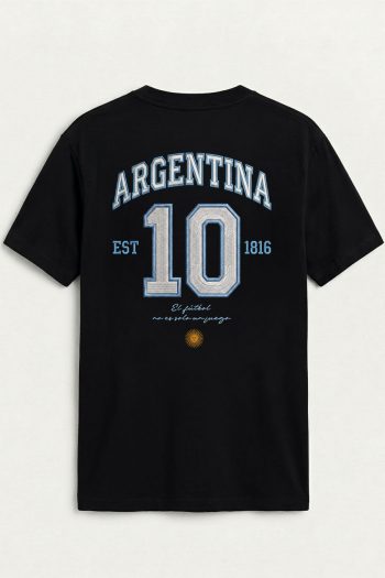 Argentina Ten Jersey,T-Shirt σε Μαύρο Χρώμα