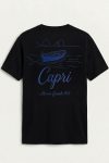 Capri Boat Line Art,T-Shirt σε Μαύρο Χρώμα