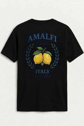 Amalfi Lemon Crest,T-Shirt σε Μαύρο Χρώμα