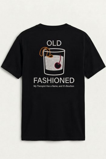 Old Fashioned Glass,T-Shirt σε Μαύρο Χρώμα