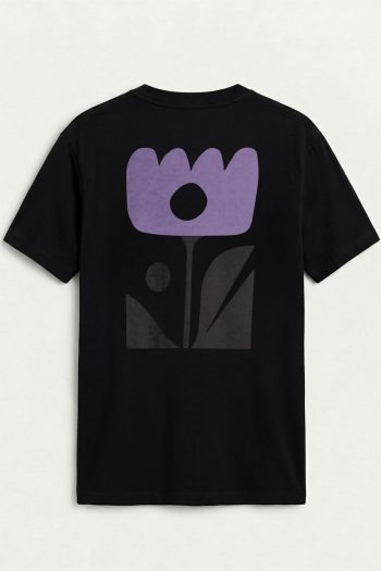 Abstract Flower Icon,T-Shirt σε Μαύρο Χρώμα