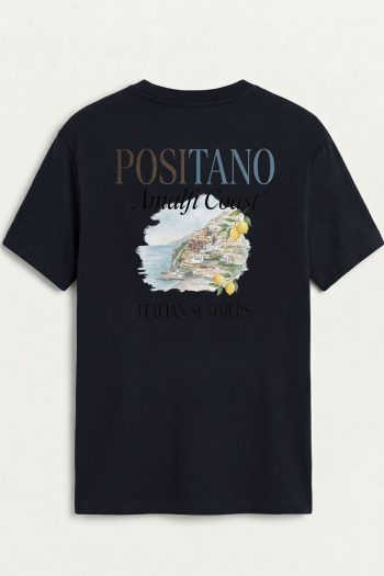 Positano Coast Painting,T-Shirt σε Μπλε Χρώμα