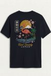 Japan Flamingo Scene,T-Shirt σε Μπλε Χρώμα
