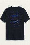 Capri Boat Line Art,T-Shirt σε Μπλε Χρώμα