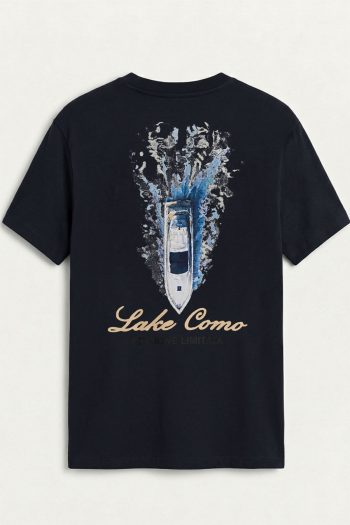 Lake Como Boat Splash,T-Shirt σε Μπλε Χρώμα