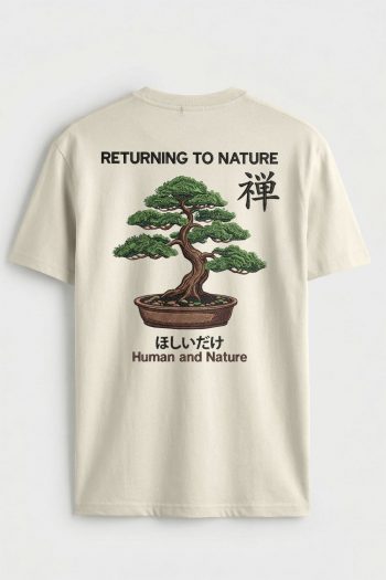 Returning Nature Bonsai, Μπλούζα T-Shirt σε Εκρού Χρώμα