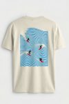 Surfers Line Wave,T-Shirt σε Εκρού Χρώμα