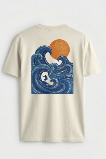 Blue Wave Sun,T-Shirt σε Εκρού Χρώμα