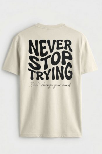 Tonal Never Stop Trying,T-Shirt σε Εκρού Χρώμα